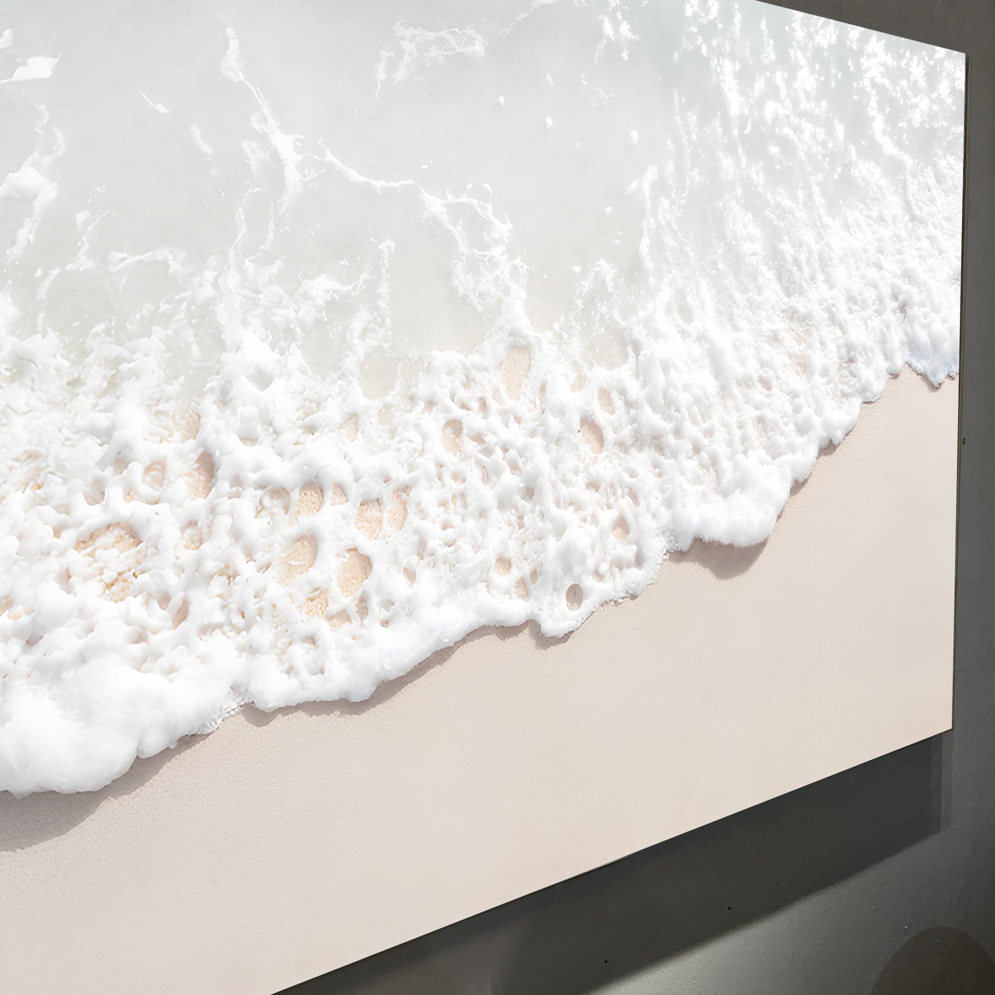 Sandy Waves Wall Art canvas by Tailored Canvases, a crafting canvas with foamy white waves on Tampa Home & Garden Store