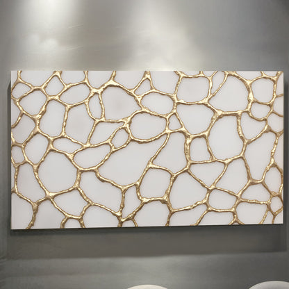 Golden Neurons Wall Art canvas with gold lattice over white background on Tampa Home & Garden Store