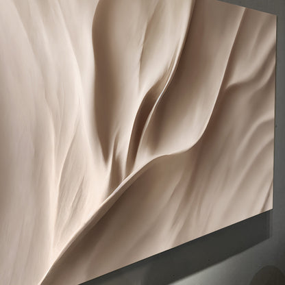 Soft Waves of Elegance Canvas; beige draped fabric close-up with folds on gray edge on Tampa Home & Garden Store