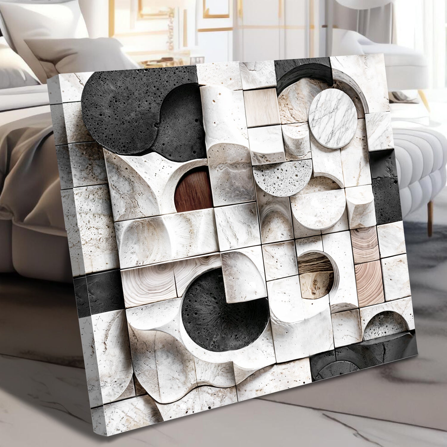 Abstract Black & White Wall Sculpture Canvas by Tailored Canvases, Crafting Canvas decor on Tampa Home & Garden Store