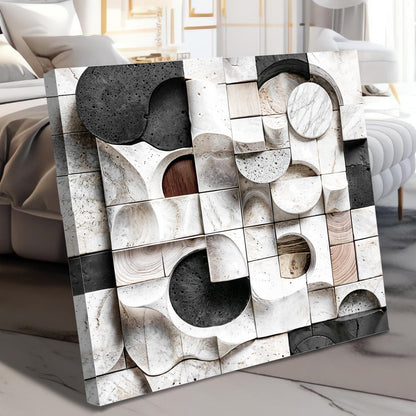 Abstract Black & White Wall Sculpture Canvas by Tailored Canvases, Crafting Canvas decor on Tampa Home & Garden Store
