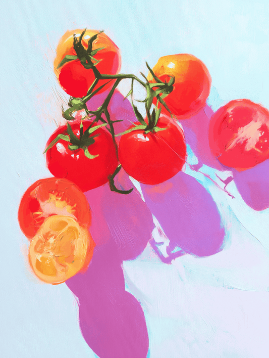 Tomato Study Art Print – Vibrant Botanical Illustration for Kitchen & Contemporary Wall Décor, Archival Quality, Ready to Hang - Tampa Home & Garden Store