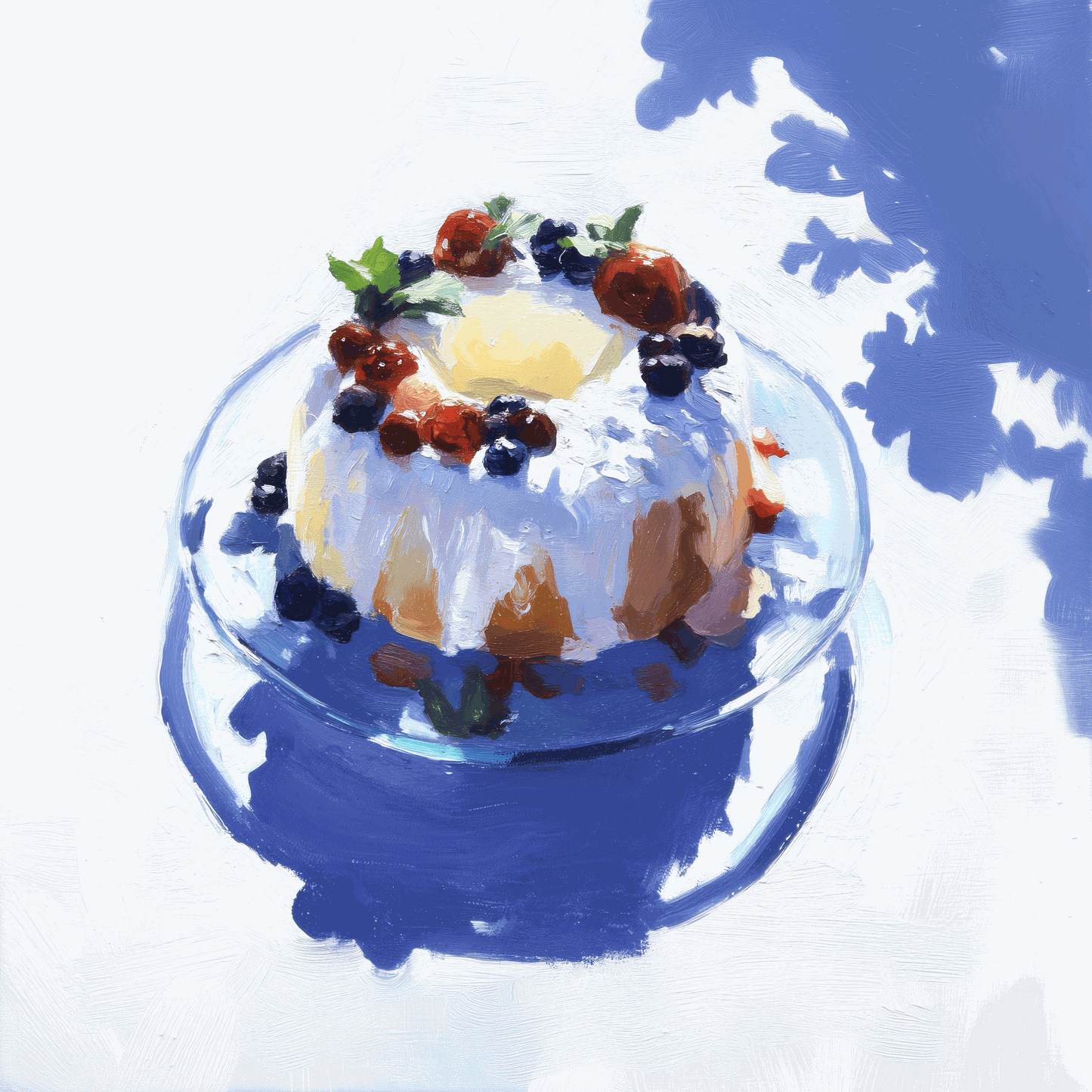 Lámina artística "Estudio de pastel Bundt" – Ilustración de postre para decoración de paredes de cocina y comedor, calidad de archivo, lista para colgar