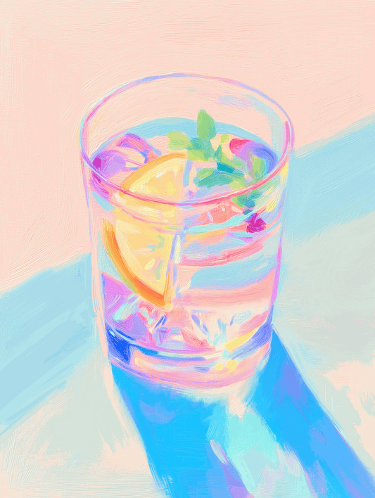 Impresión artística de cóctel sin alcohol – Ilustración de bebida refrescante para decoración de pared de cocina, bar y comedor, calidad de archivo, lista para colgar