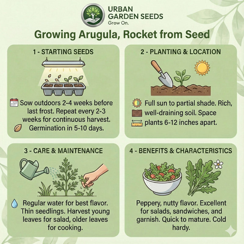 ARUGULA Seeds, Rocket - Tampa Home & Garden Store