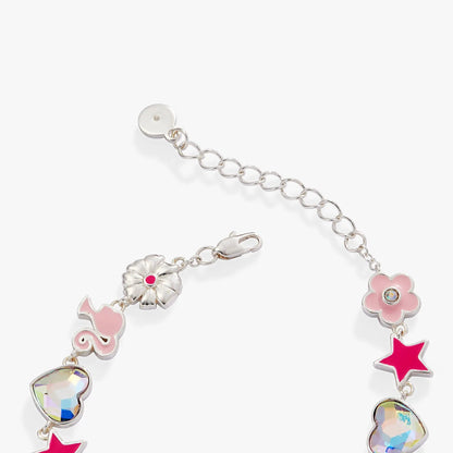 Barbie Charm Bracelet With Pink Flower Accents