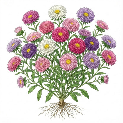 ASTER Seeds, Powder Puff Mix - Tampa Home & Garden Store