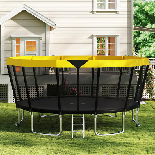 ASTM Compliant Recreational Trampoline with Non-Slip Ladder-Yellow - Tampa Home & Garden Store