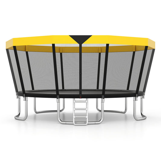 ASTM Compliant Recreational Trampoline with Non-Slip Ladder-Yellow - Tampa Home & Garden Store