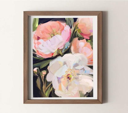 Un Cuadro de Arte de Flores Suaves – Decoración de Pared Delicada y Serena