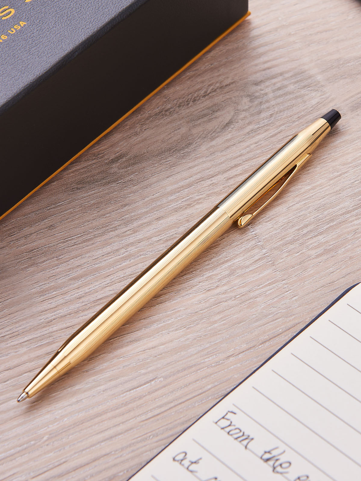 Classic Century 23KT Gold Ballpoint Pen by A.T. Cross, gold-tone with clip on Tampa Home & Garden Store