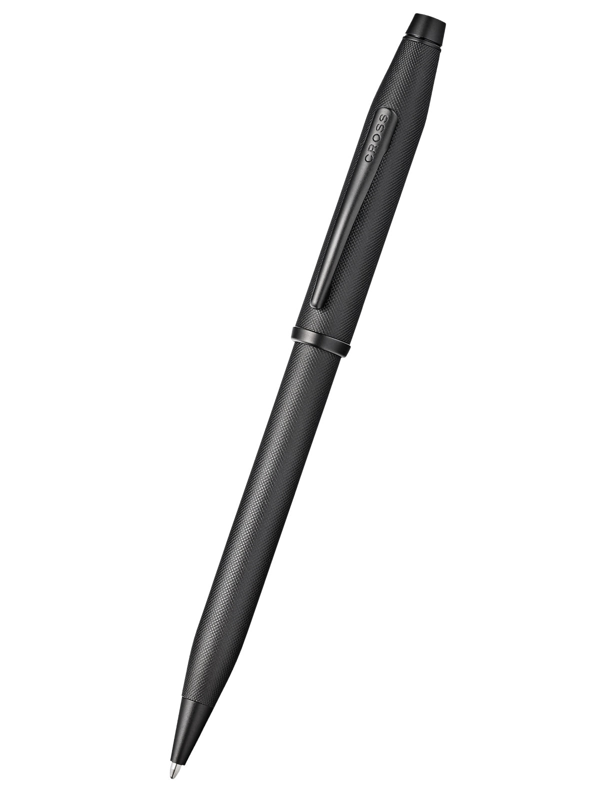 Century II Black PVD micro-knurl ballpoint pen with textured grip and Cross clip on Tampa Home & Garden Store