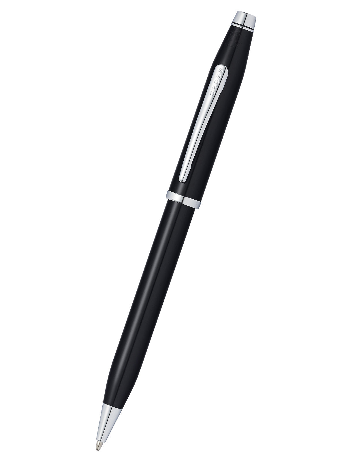 Century II Black Lacquer Ballpoint Pen by A.T. Cross with silver clip and tip on Tampa Home & Garden Store