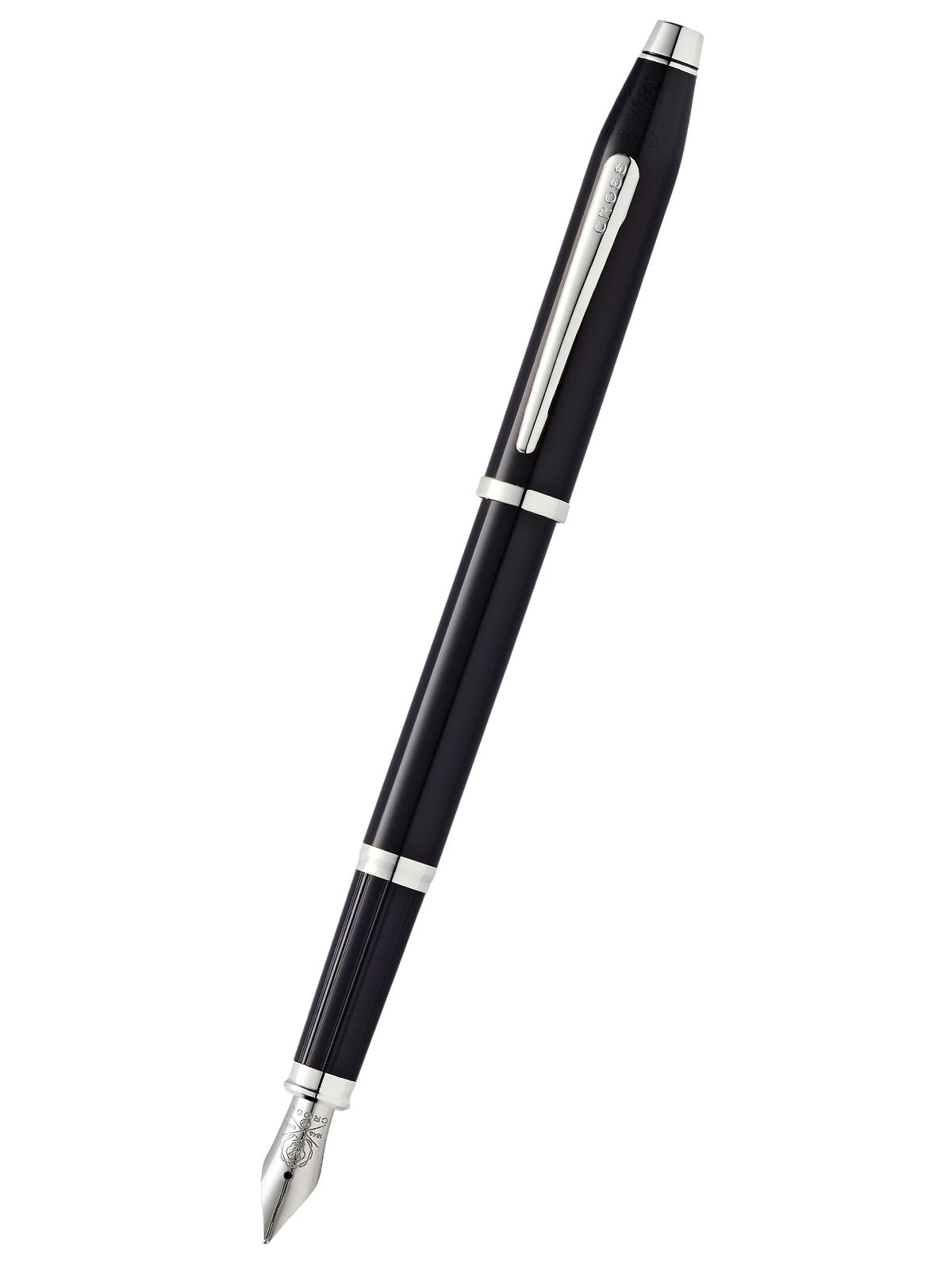 Century II black lacquer medium nib fountain pen by A.T. Cross with silver clip on Tampa Home & Garden Store