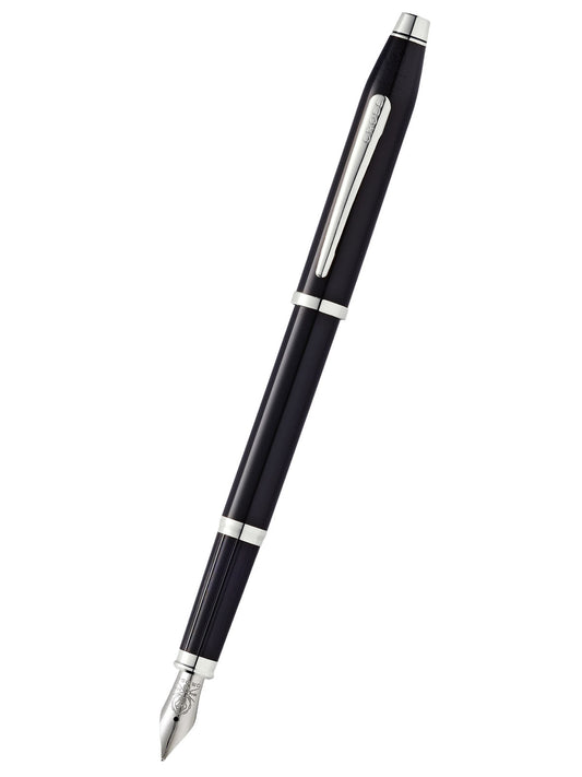 Century II black lacquer medium nib fountain pen by A.T. Cross with silver clip on Tampa Home & Garden Store