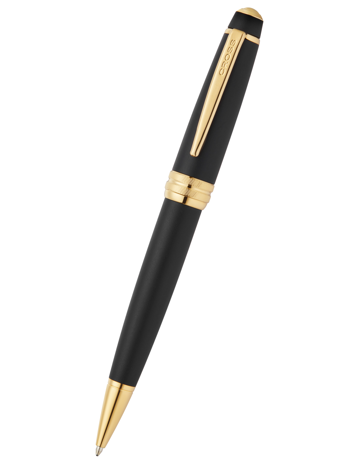 Bailey matte black lacquer ballpoint pen with 23KT gold PVD trim and CROSS clip on Tampa Home & Garden Store
