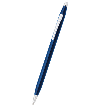 Classic Century® Glossy Translucent Blue PVD Ballpoint Pen by A.T. Cross with silver clip on Tampa Home & Garden Store