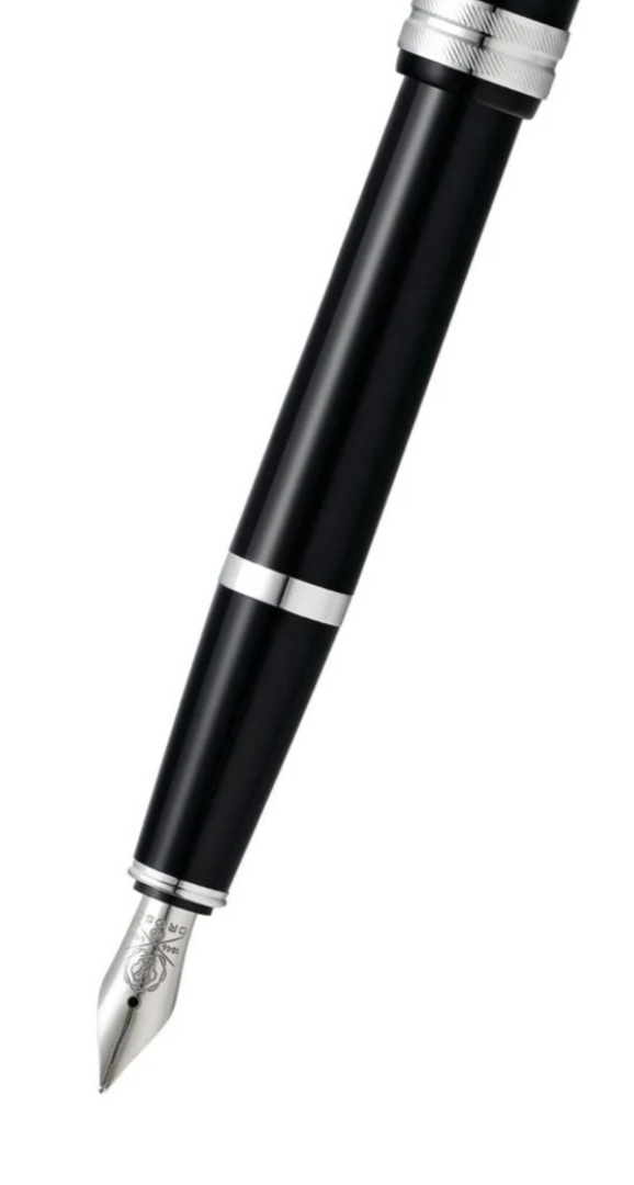 Bailey Light polished black resin fountain pen with extra-fine nib by A.T. Cross on Tampa Home & Garden Store