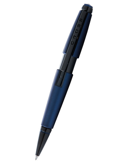 Edge Matte Blue Lacquer Gel Rollerball Pen by A.T. Cross; blue body with clip marked CROSS on Tampa Home & Garden Store