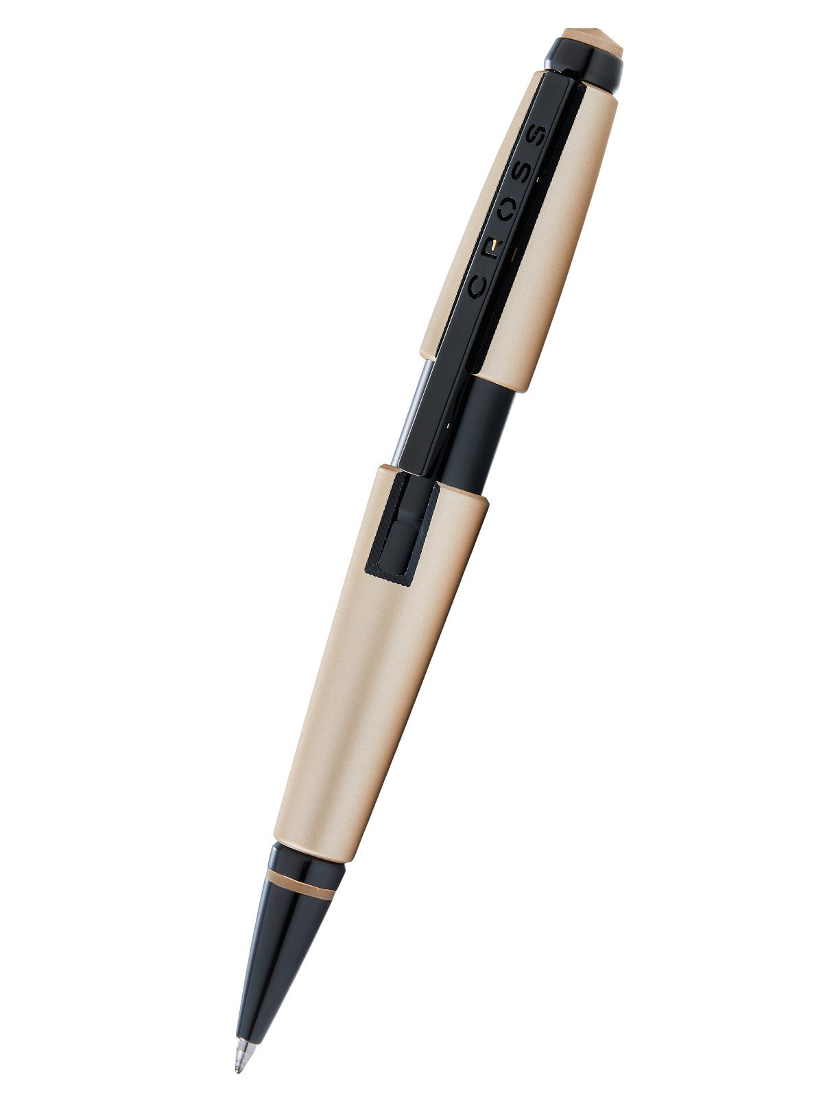 Edge Matte Hazelnut Lacquer Gel Rollerball Pen by A.T. Cross, tan barrel with black trim on Tampa Home & Garden Store