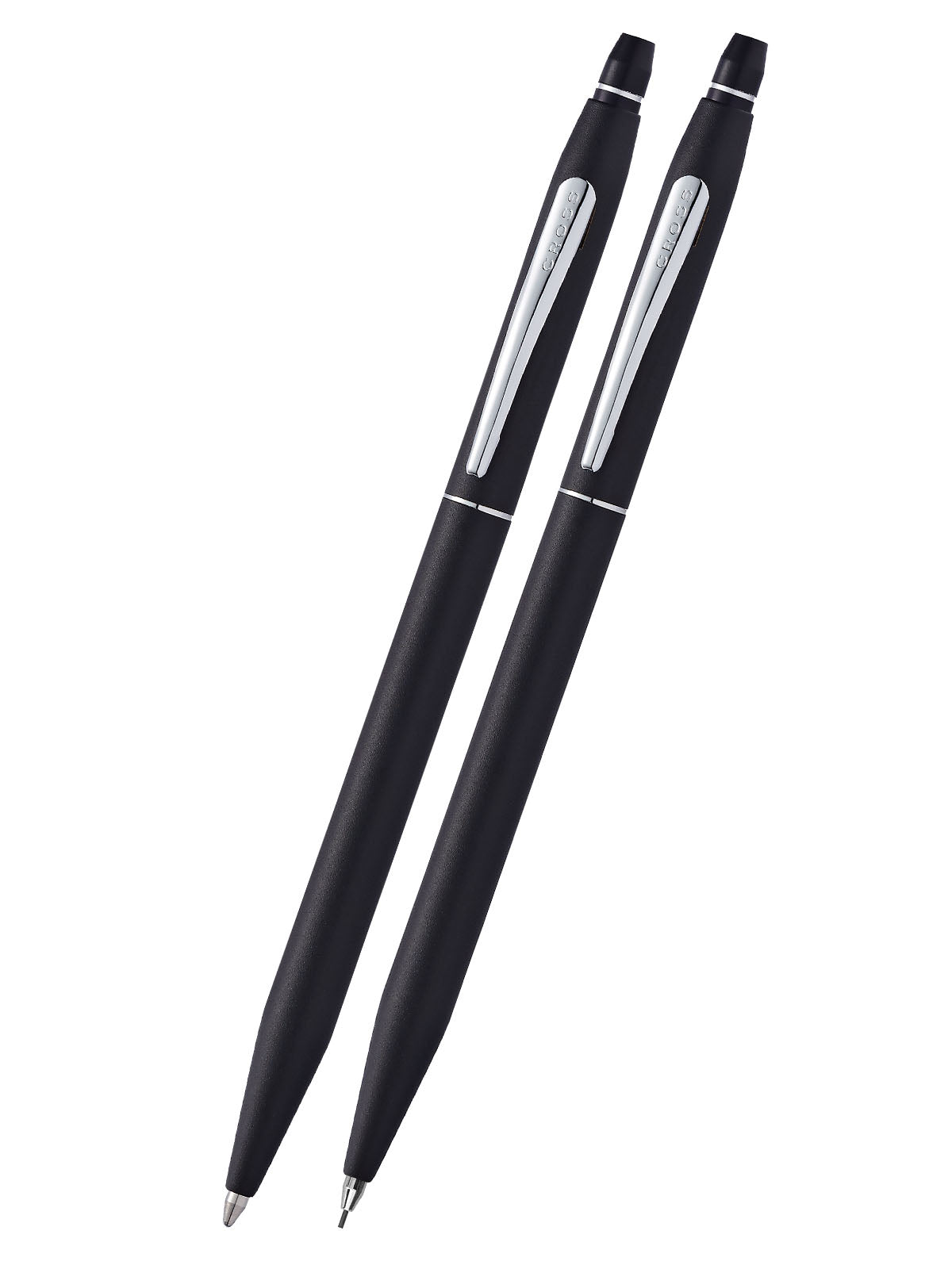 Cross Click Classic black ballpoint pen and pencil gift set, two black pens with silver clips on Tampa Home & Garden Store