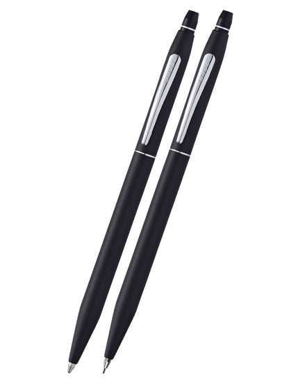 Cross Click Classic black ballpoint pen and pencil gift set, two black pens with silver clips on Tampa Home & Garden Store