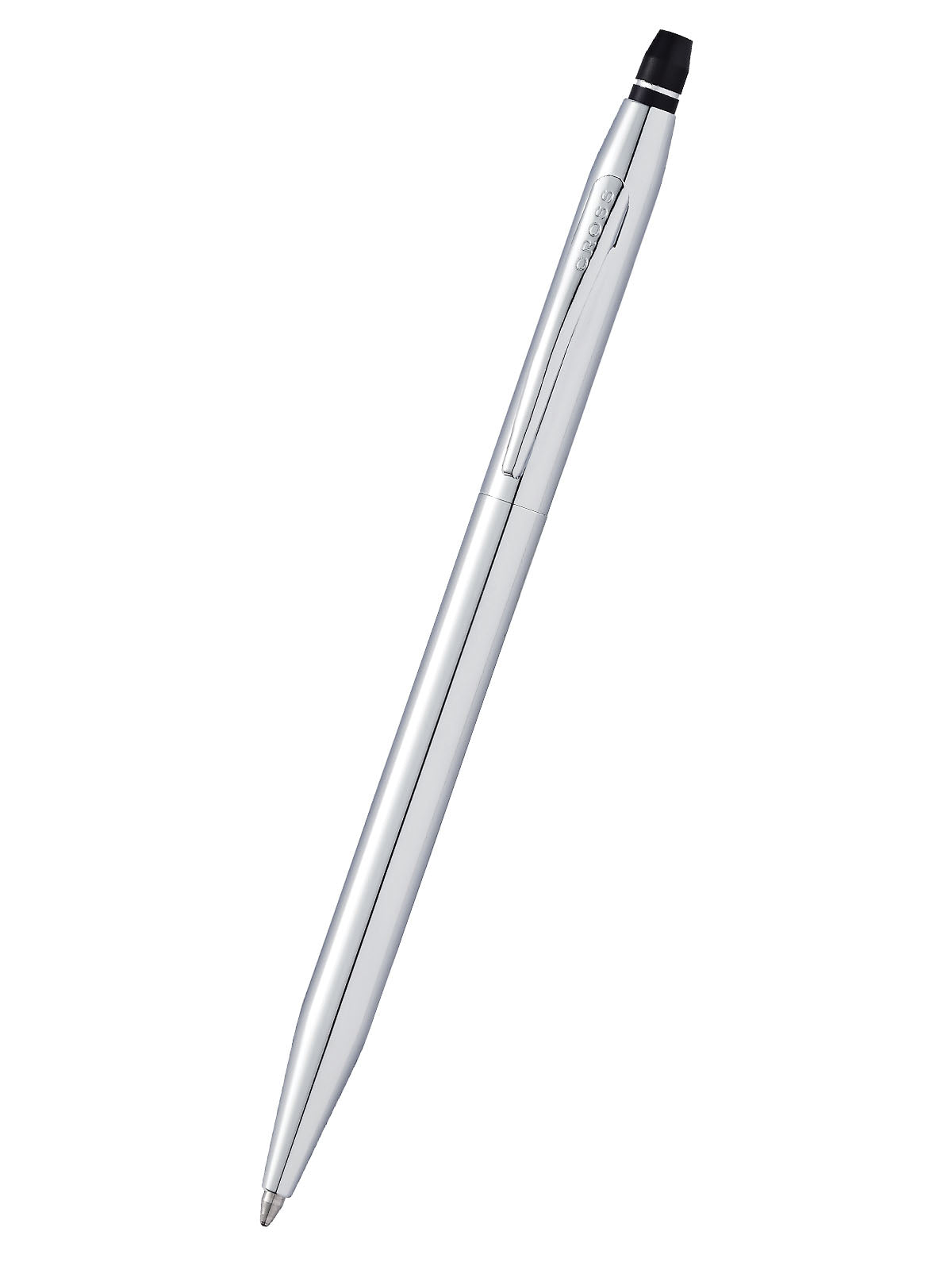 Click Chrome Ballpoint Pen by A.T. Cross with silver metal body and clip on Tampa Home & Garden Store