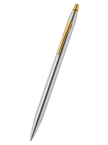 Click Medalist ballpoint pen by A.T. Cross, silver body with gold clip on Tampa Home & Garden Store