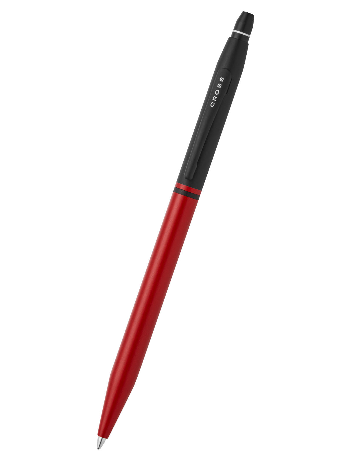A.T. Cross Click Tuxedo Satin Metallic Red ballpoint pen with black cap on Tampa Home & Garden Store