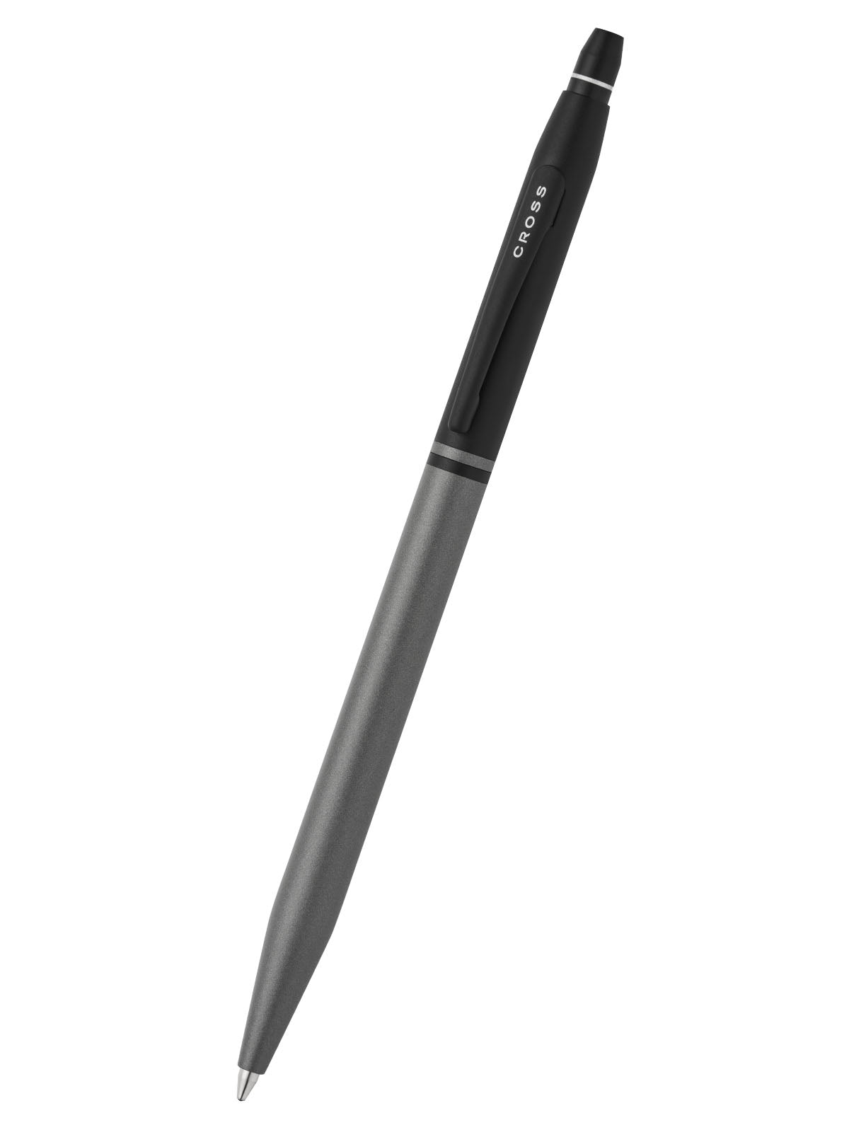 Click tuxedo satin metallic gray ballpoint pen by Cross with a black cap on Tampa Home & Garden Store
