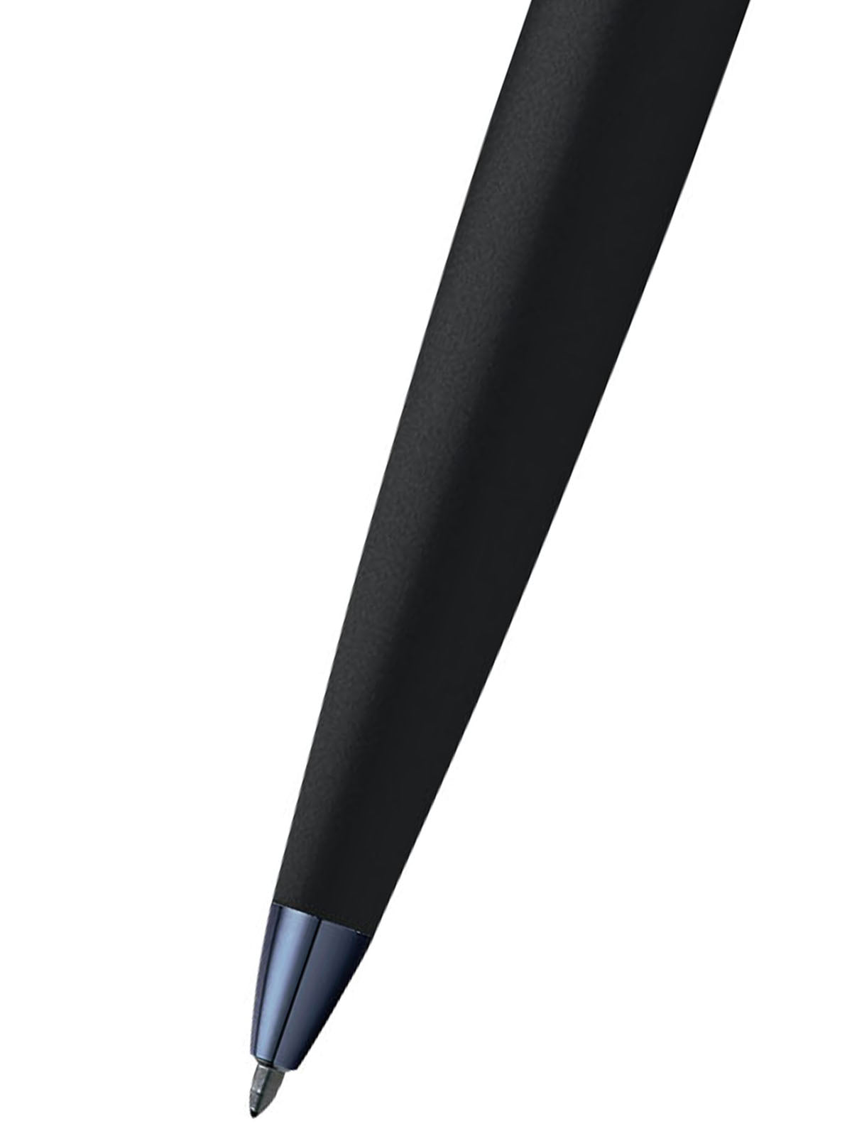 ATX Basalt Black ballpoint pen with blue PVD grip by A.T. Cross, black barrel and blue tip on Tampa Home & Garden Store