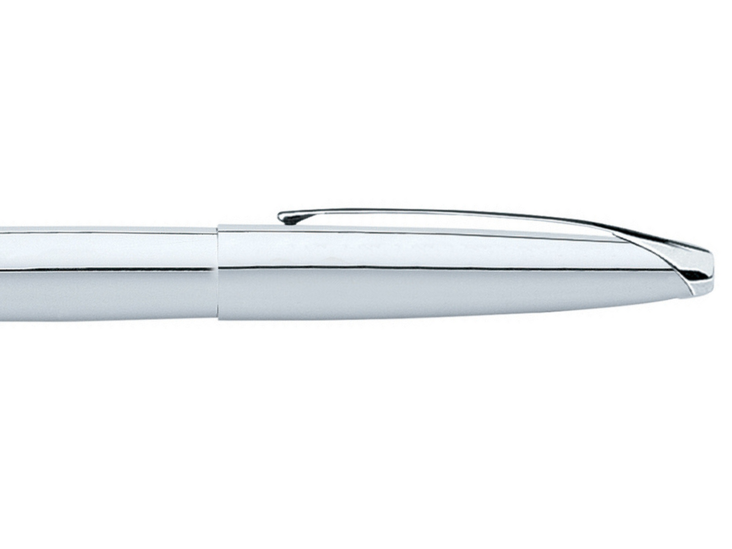 ATX Pure Chrome stainless steel fountain pen side view with clip on Tampa Home & Garden Store