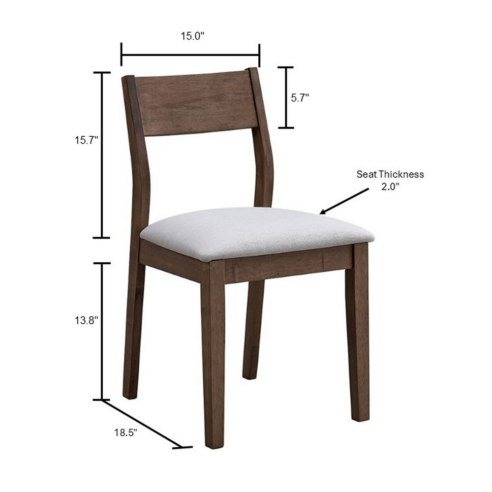 Dining chair ACTU FURNITURE with solid wood frame and light gray upholstered seat cushion on Tampa Home & Garden Store