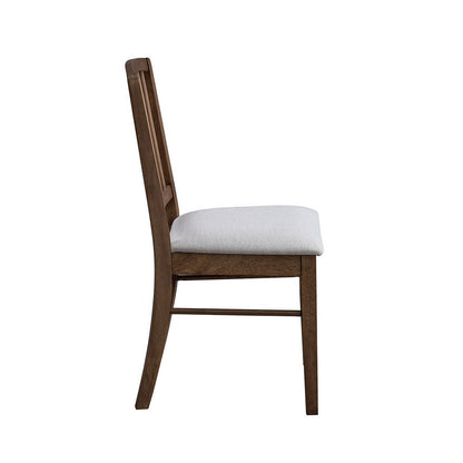 ACTU dining chair in dark wood with light gray cushion from ACTU FURNITURE dining set on Tampa Home & Garden Store