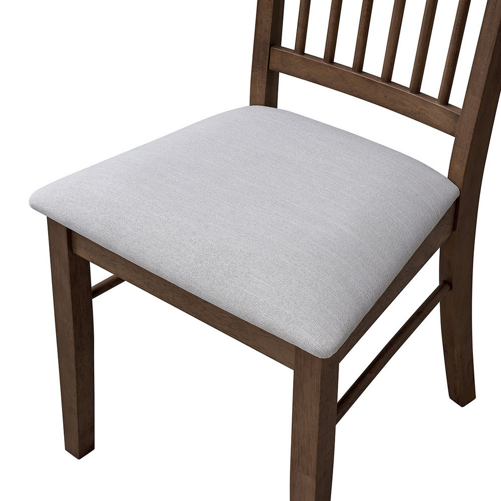 ACTU FURNITURE wooden dining chair with gray upholstered seat on Tampa Home & Garden Store