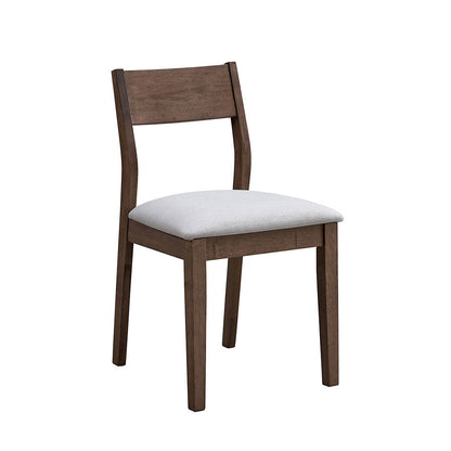 Dining chair ACTU Furniture solid wood frame with dark finish and light gray upholstered seat on Tampa Home & Garden Store