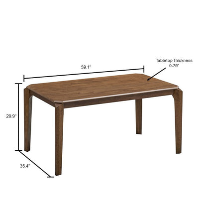 ACTU 59” solid wood mid-century dining table in warm brown finish, 59.1" L, by ACTU FURNITURE on Tampa Home & Garden Store
