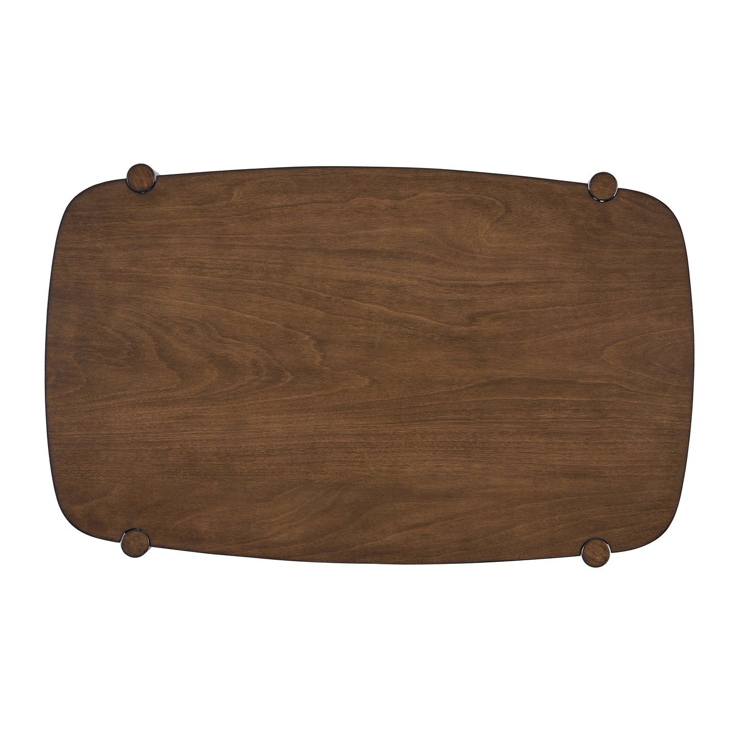 ACTU 58 inch mid-century modern dining table in warm walnut with rounded corners and metal feet on Tampa Home & Garden Store