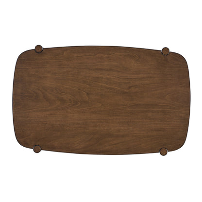 ACTU 58 inch mid-century modern dining table in warm walnut with rounded corners and metal feet on Tampa Home & Garden Store