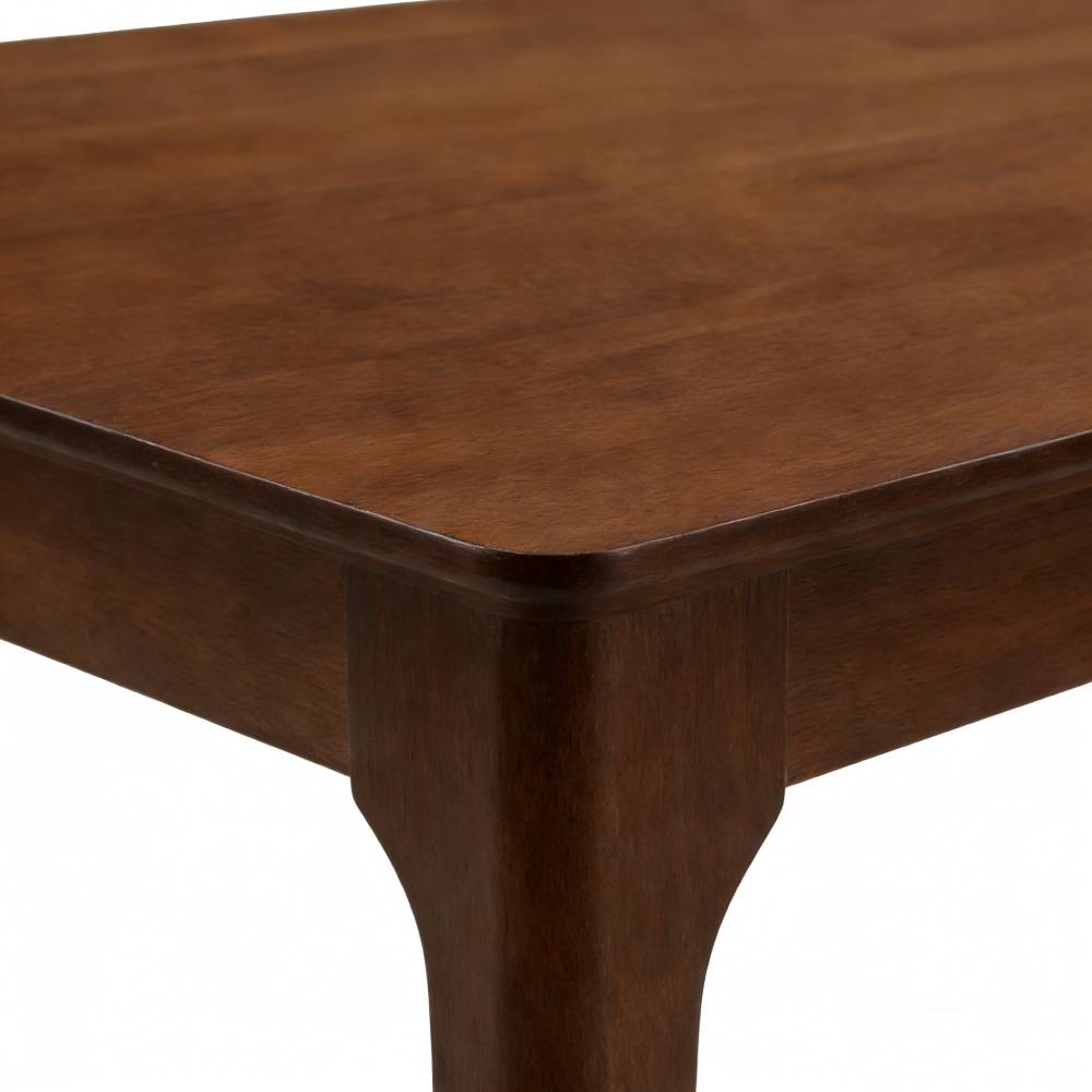 ACTU Farmhouse Dining Table top in warm brown wood with rounded edge and curved leg on Tampa Home & Garden Store