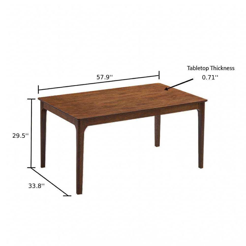 ACTU Farmhouse dining table in warm wood finish, 57.9 in long, 29.5 in high on Tampa Home & Garden Store