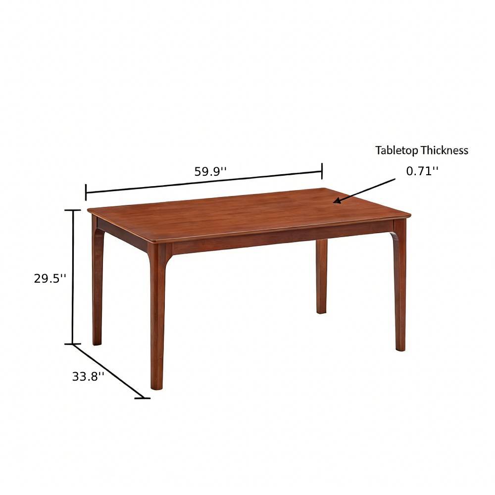 ACTU Farmhouse Dining Table in warm wood finish; 59.9 in long, 29.5 in high, on Tampa Home & Garden Store
