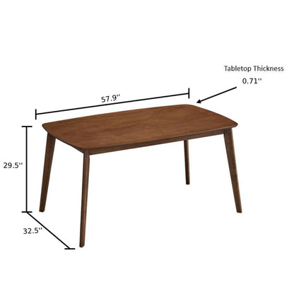 ACTU FURNITURE Scandinavian dining table in warm brown wood with tapered legs, 57.9in long, 29.5in high, 0.71in top on Tampa Home & Garden Store