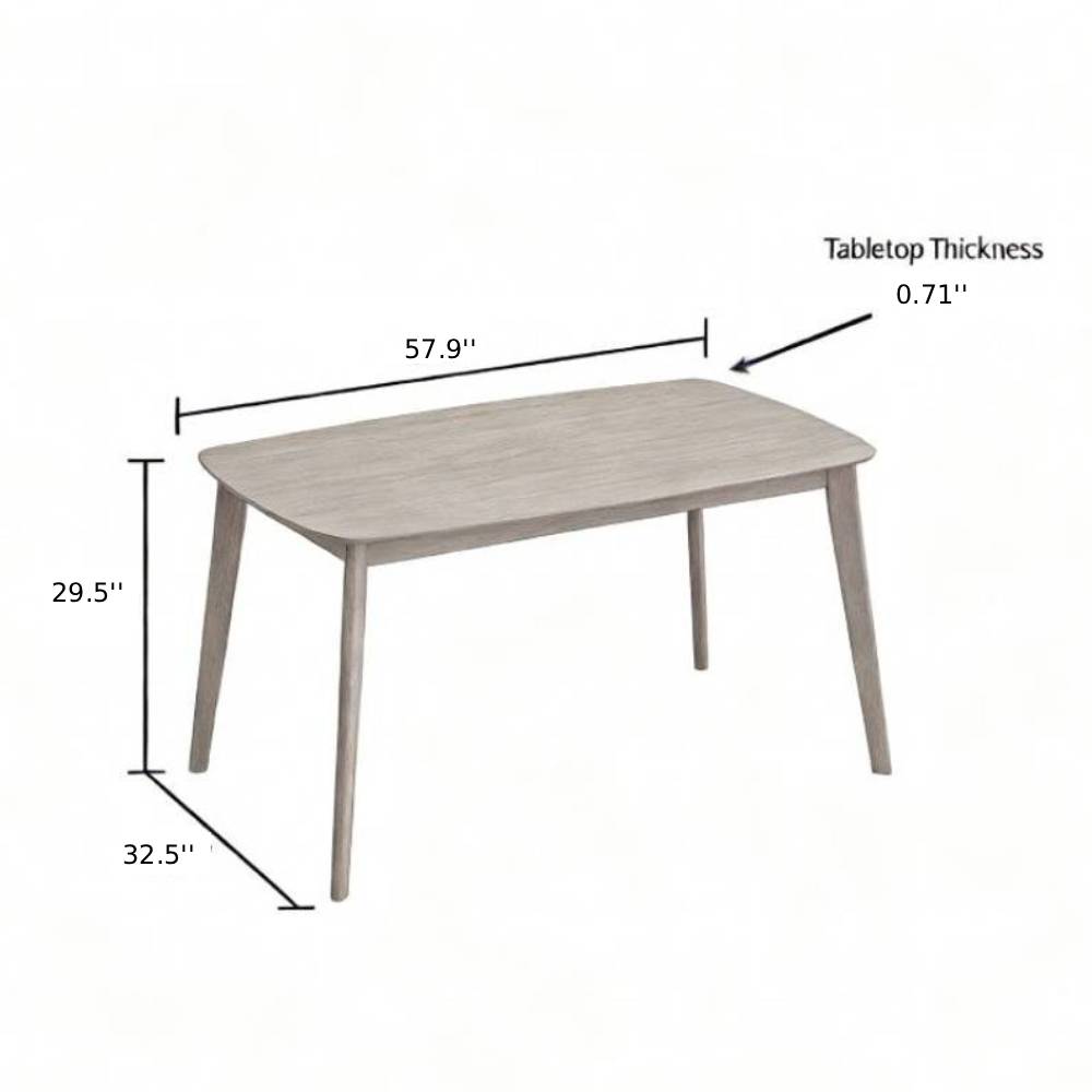 ACTU Scandinavian dining table in light wood with 0.71 in tabletop thickness, 57.9 in L on Tampa Home & Garden Store