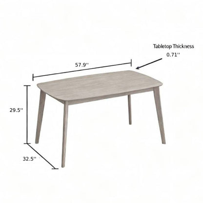 ACTU Scandinavian dining table in light wood with 0.71 in tabletop thickness, 57.9 in L on Tampa Home & Garden Store