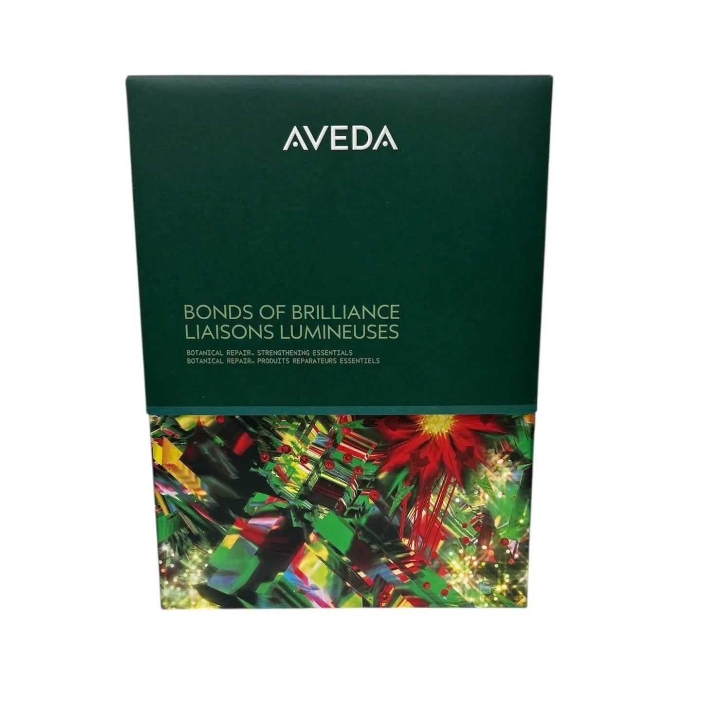 AVEDA Bonds of Brilliance gift set in dark green box with AVEDA logo and festive wrap on Tampa Home & Garden Store