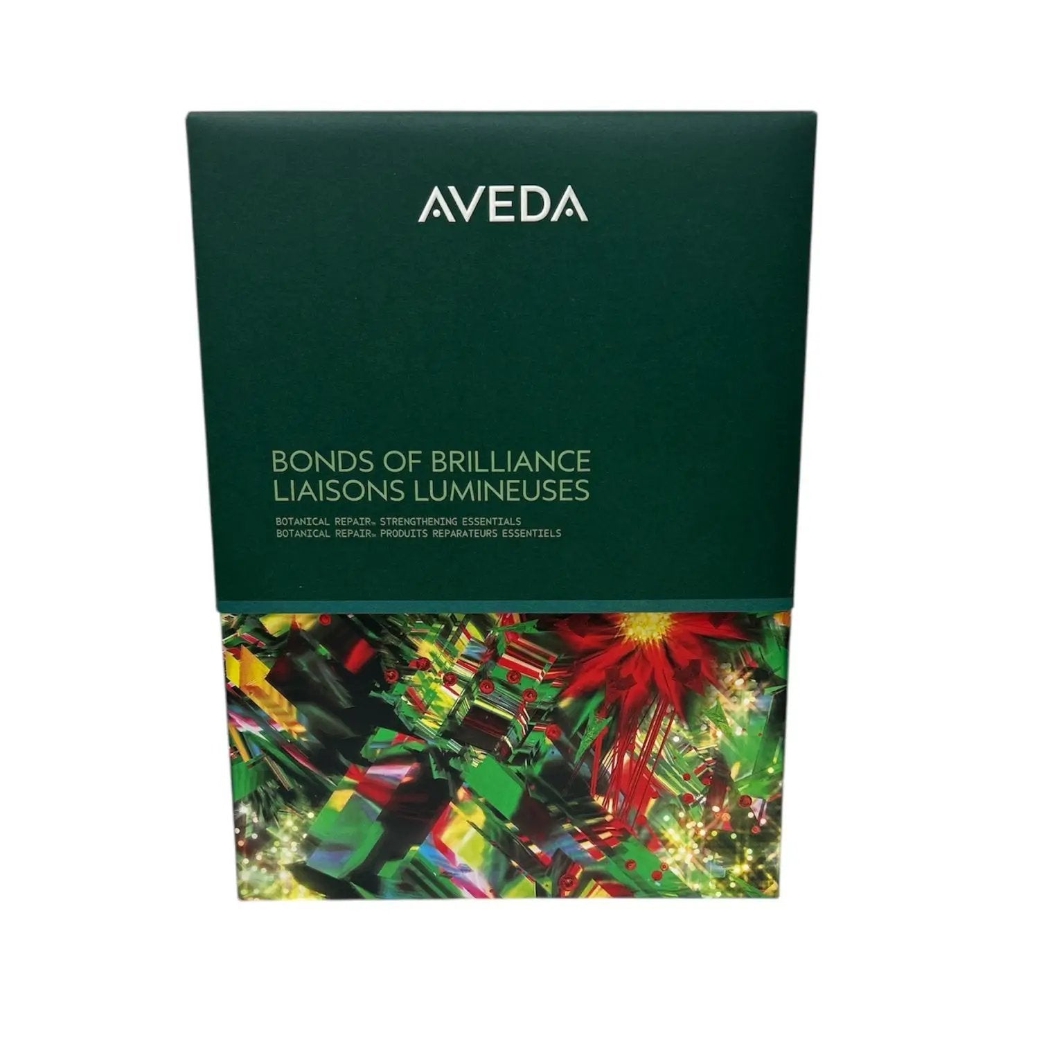 AVEDA Bonds of Brilliance gift set in dark green box with AVEDA logo and festive wrap on Tampa Home & Garden Store