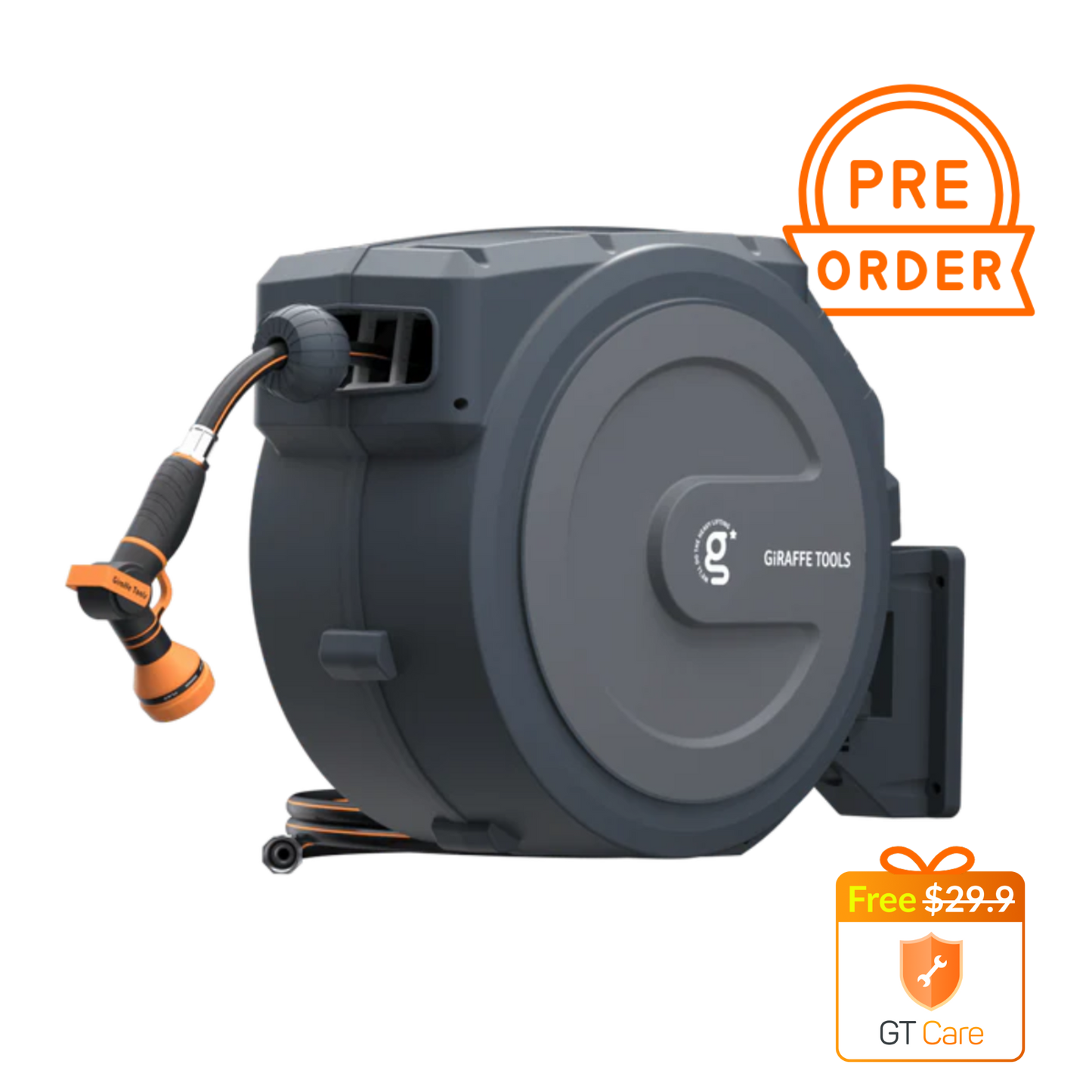 Enrouleur de tuyau d'arrosage rétractable 65 pieds à 155 pieds