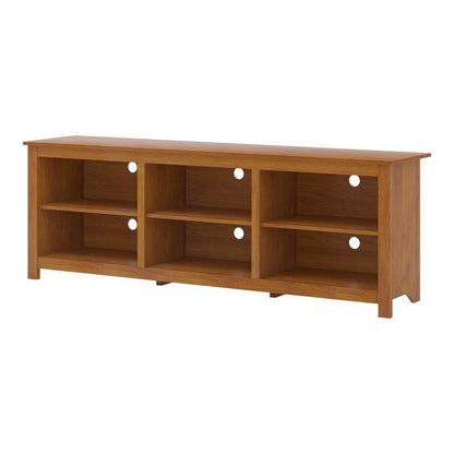 Mueble de TV de estilo rústico en acabado de madera marrón ámbar - para televisores de hasta 70 pulgadas