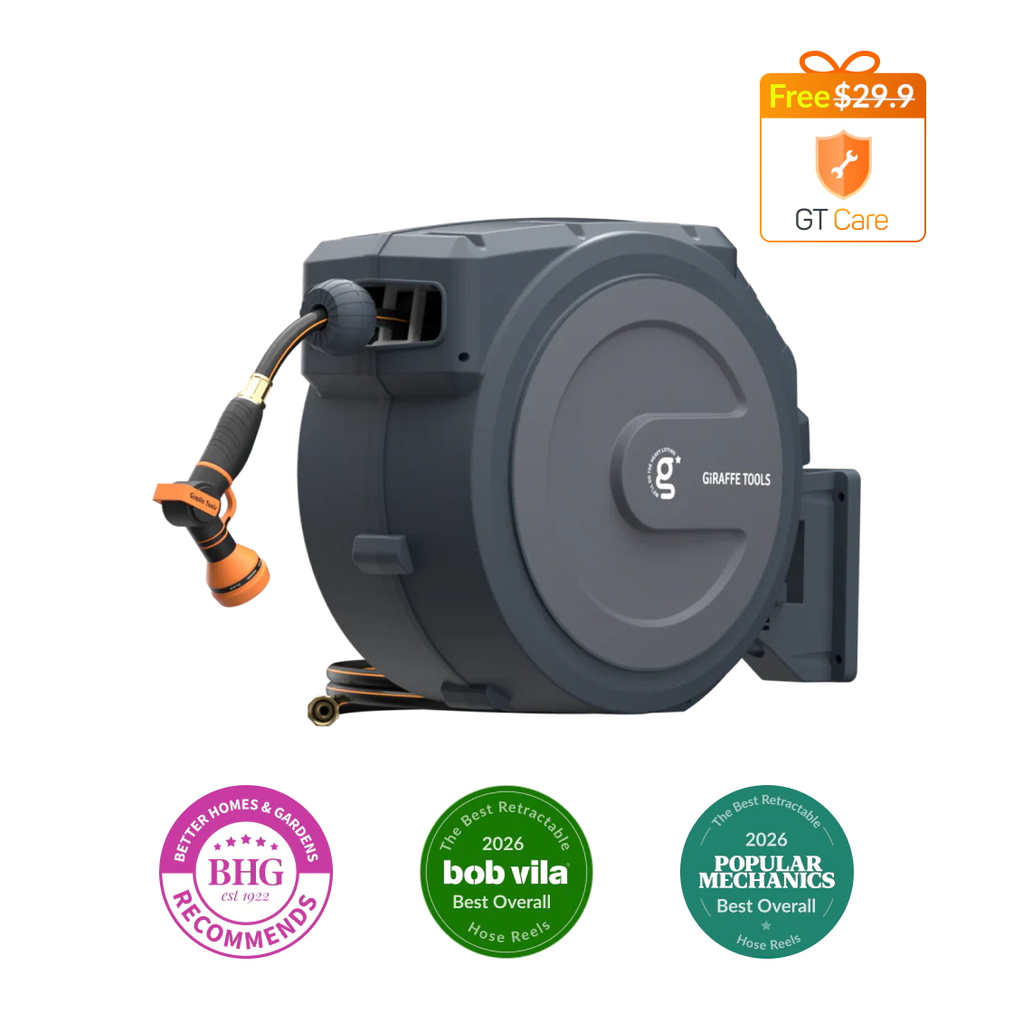 Retractable Garden Hose Reel-5/8in-90ft
